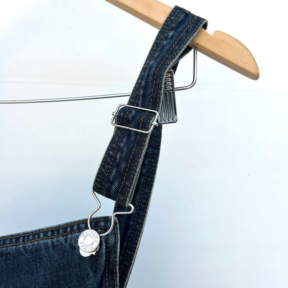 New GRLFRND Sadie Wide Leg Dark Goleta Wash Overalls Jean Denim Size 27 - Picture 5 of 12